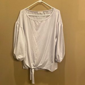 Entro Pale Blue Long Sleeve Shirt with Side Tie -Small